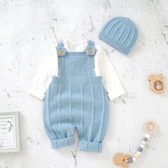 Sleeveless Knitted Baby Romper Set