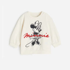 Minnie Magic: Cartoon Full-Print Sweatshirt and Pants Set for Girls