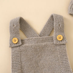 Sleeveless Knitted Baby Romper Set