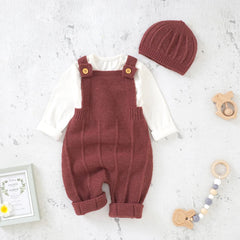 Sleeveless Knitted Baby Romper Set