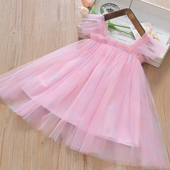 Rainbow Whimsy: 2024 Princess Butterfly Mesh Dress for Baby Girls Aged 1–5